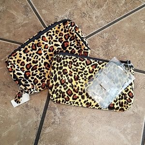 Suede Animal Print (Leopard) Bag Set